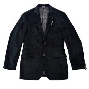 New $150 Madison Modern Fit Sportcoat 2 Button Blazer Mens Size 36R Cotton Black